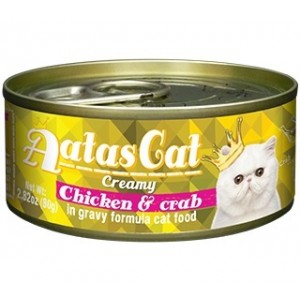 Aatas Cat Creamy Chicken & Crab in Gravy Formula 80g 1 carton (24 cans)